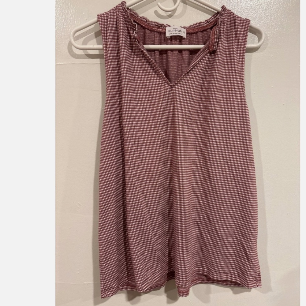 Kaileigh brand red gingham print xl tank top